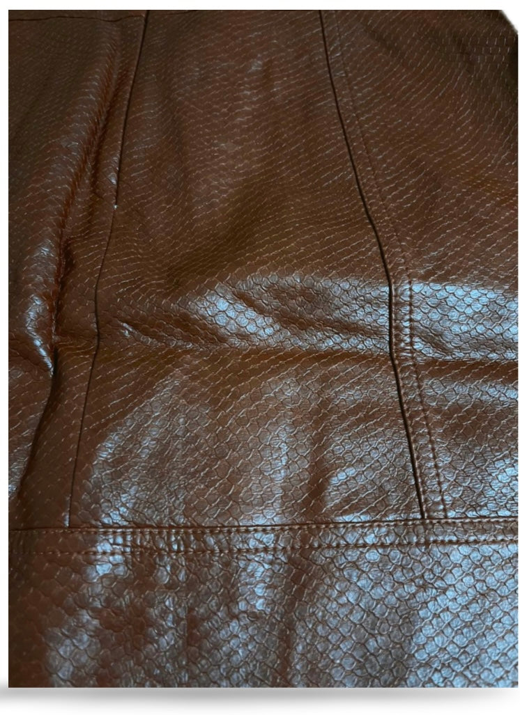 Faux leather pencil skirt
