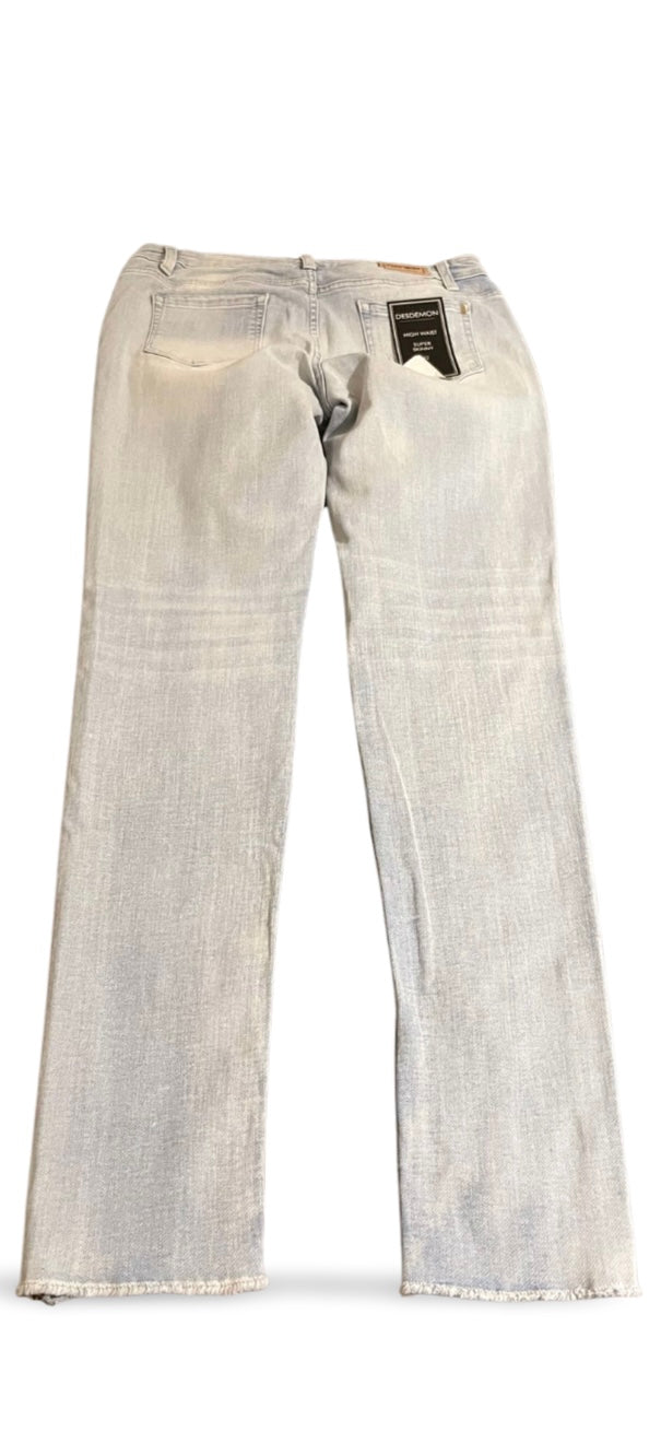 Jeans donna Fracomina denim chiaro ricami floreali boho chic