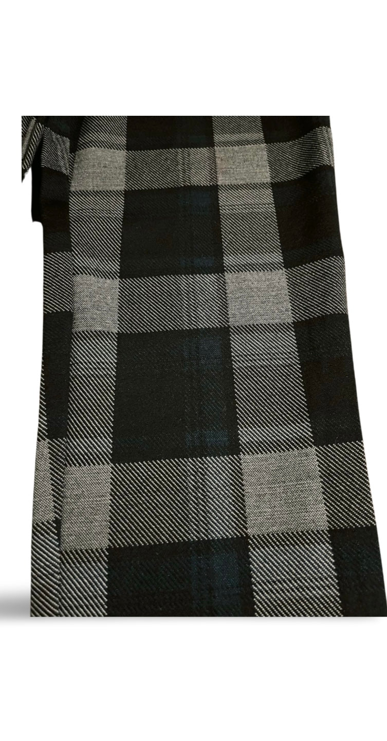 Pantaloni a quadri tartan scozzese bianchi, neri e grigi, moda casual unisex