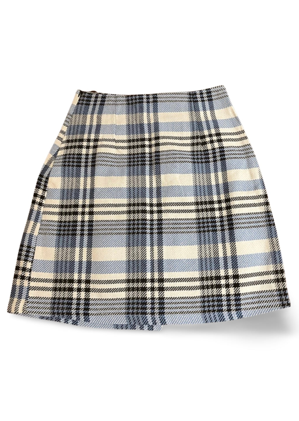 Retro minigonna donna quadri azzurro bianco