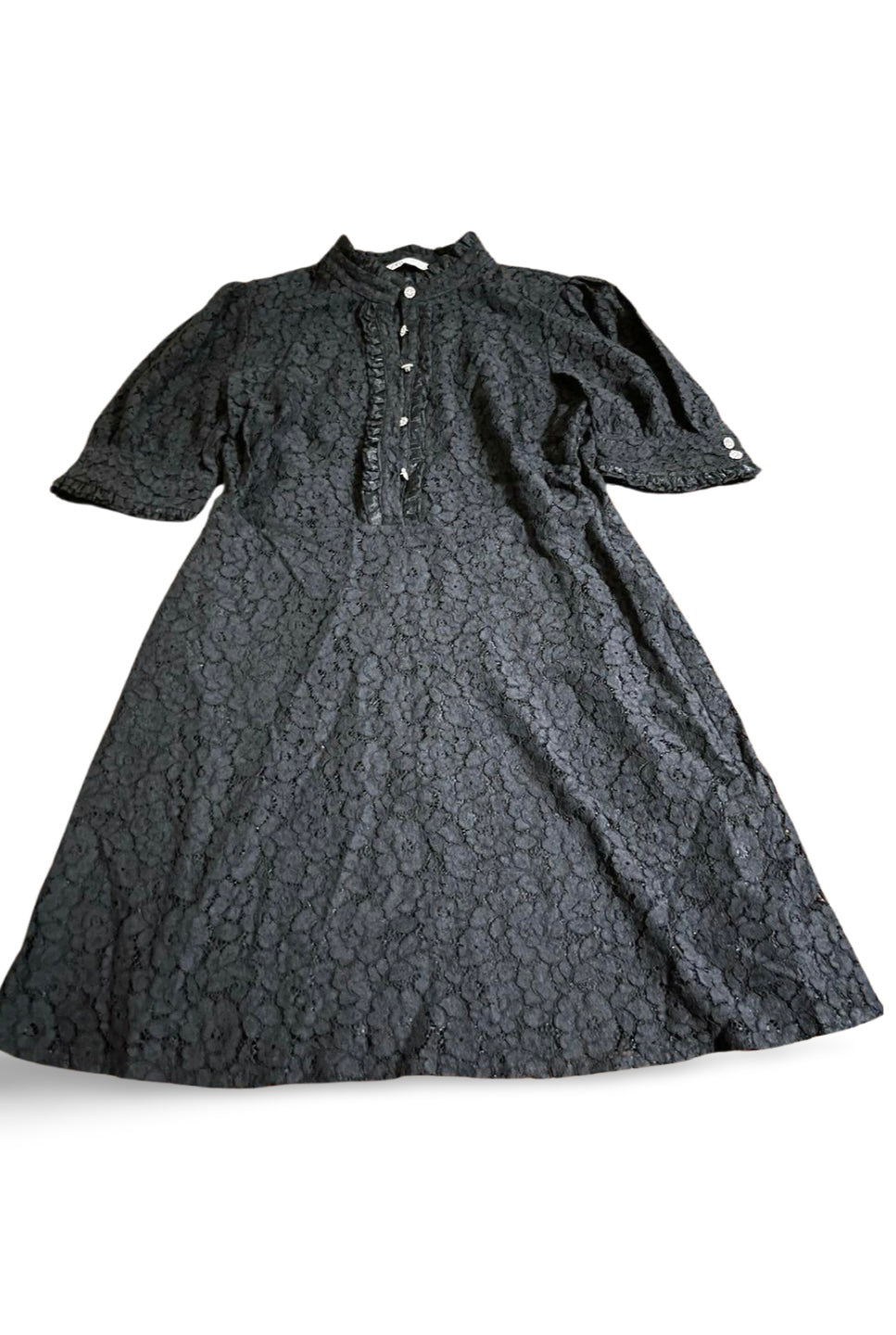 Vestito nero bottoni gioiello zara