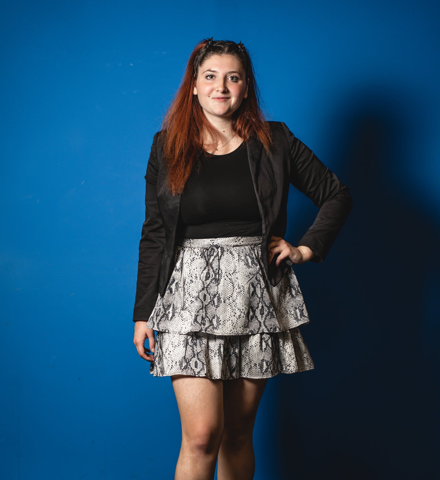 Flared animal print skirt
