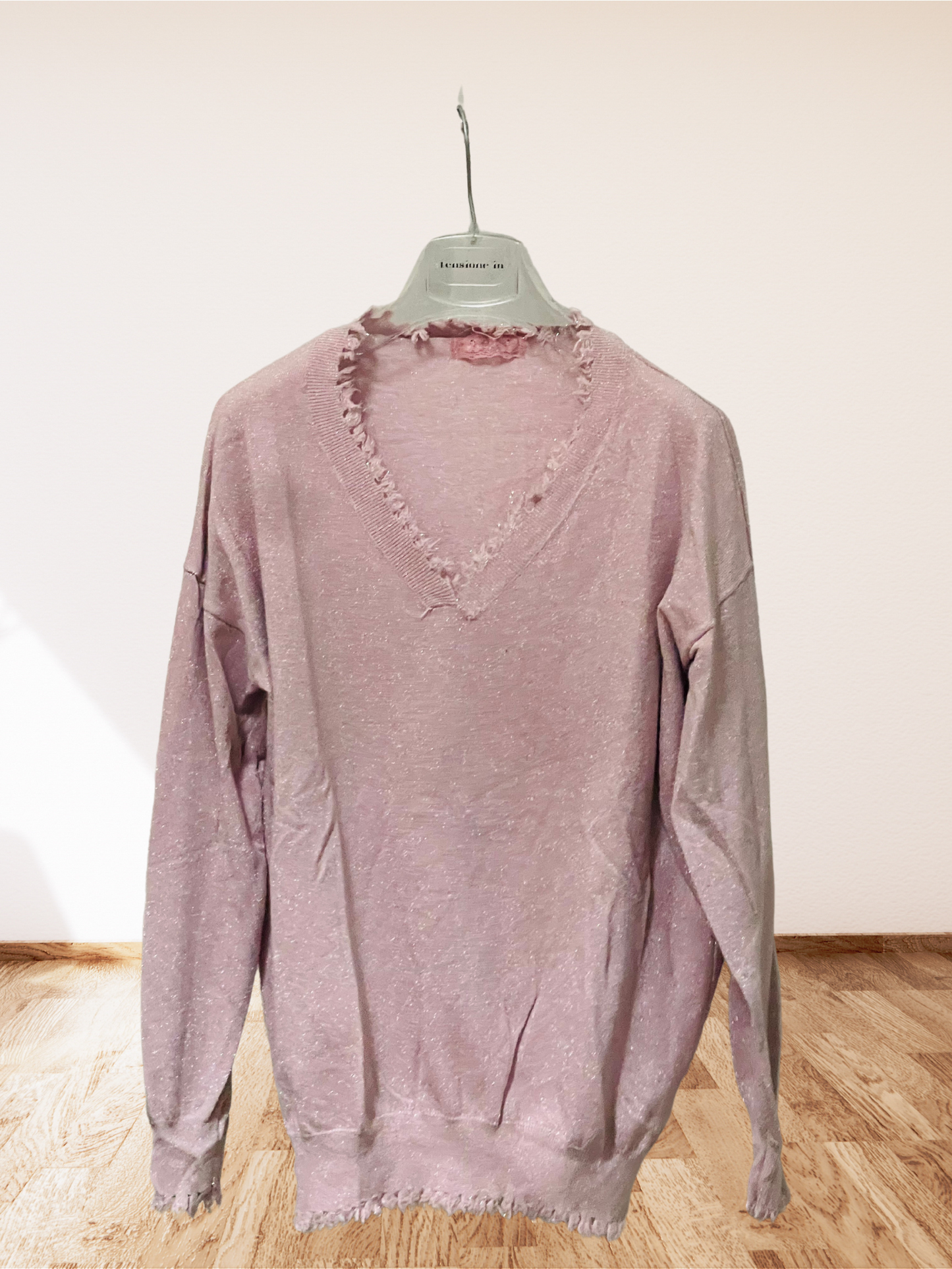 Lamé pink casual sweater
