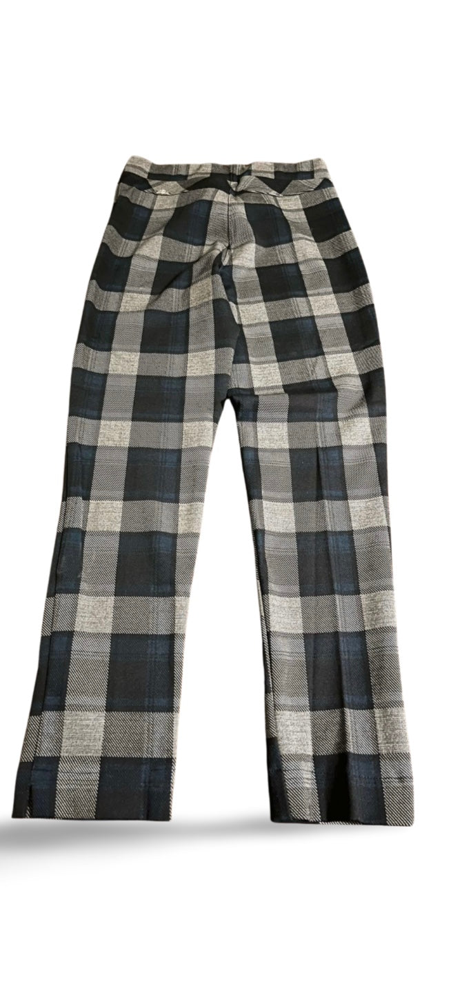 Pantaloni a quadri tartan scozzese bianchi, neri e grigi, moda casual unisex