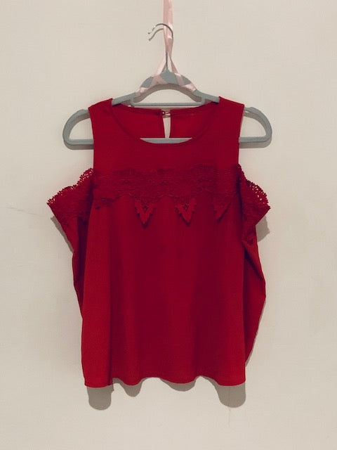 Lace Off Shoulder Tank Top