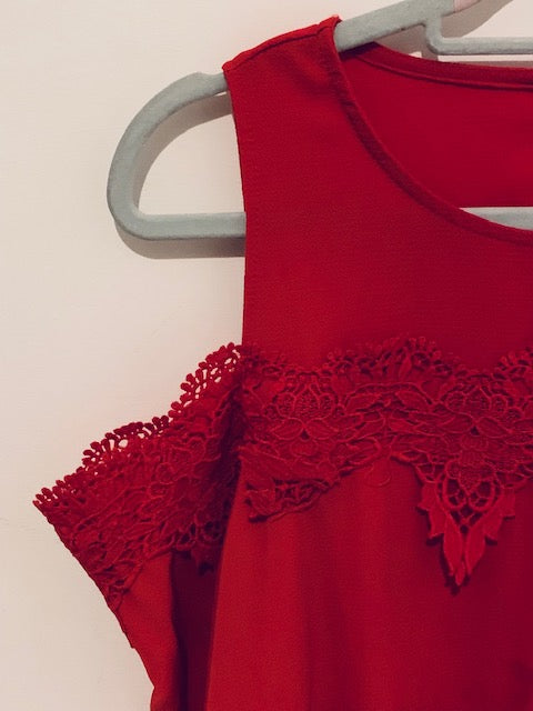 Lace Off Shoulder Tank Top