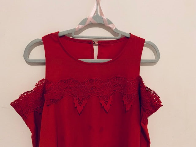 Lace Off Shoulder Tank Top