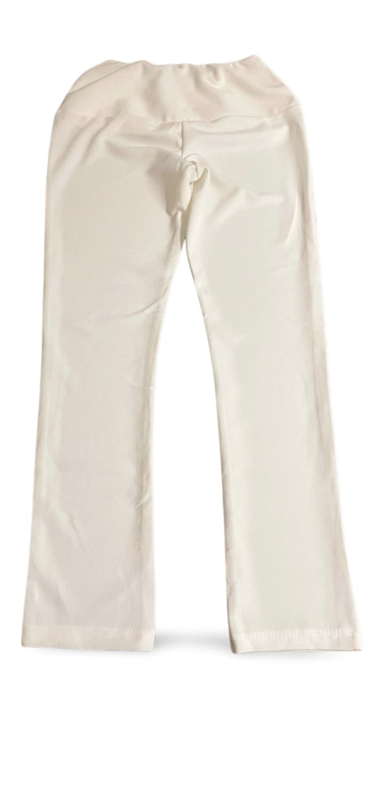 Milky white elastic trousers