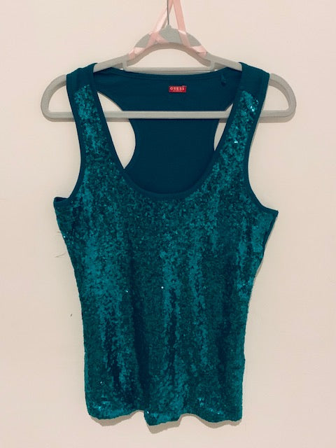 GUESS Petrol Rhinestone Top